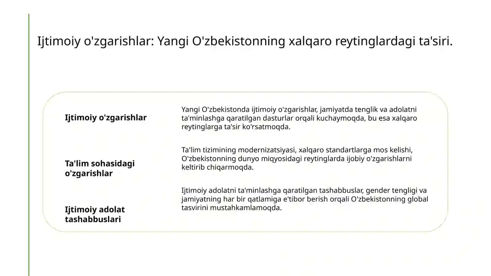 Yangi O'zbekiston ijtimoiy o'zgarishlari 4