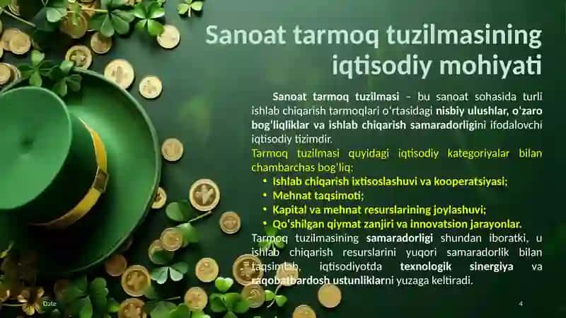 Sanoat tarmoq tuzilmasi va tarkibiy siljishlar 4