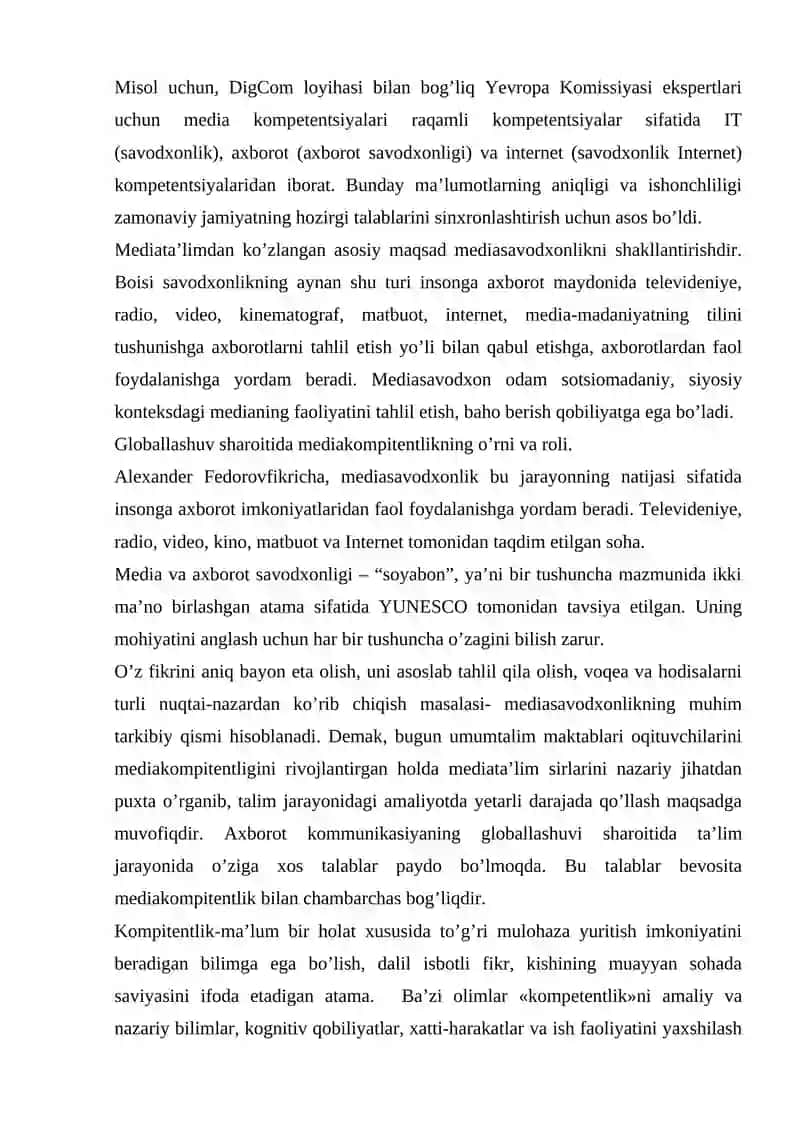 Media savodxonlikni rivojlantirish yo`llari 4