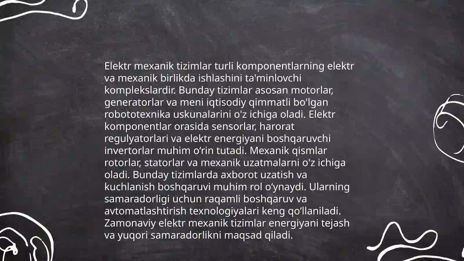 Elektr mexanik tizimning elektr yurituvchi kuchi 4