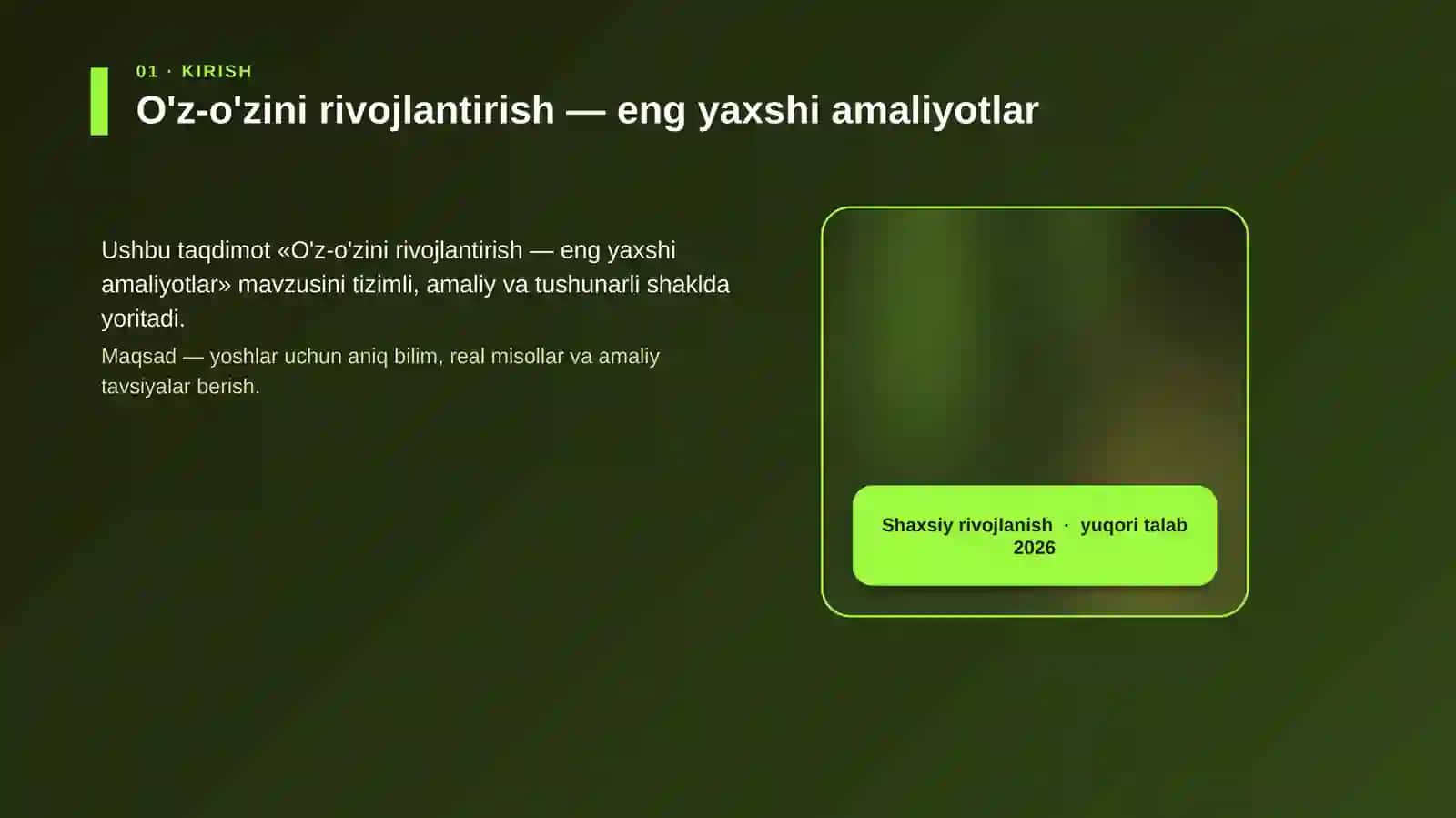 O'z-o'zini rivojlantirish — eng yaxshi amaliyotlar 4