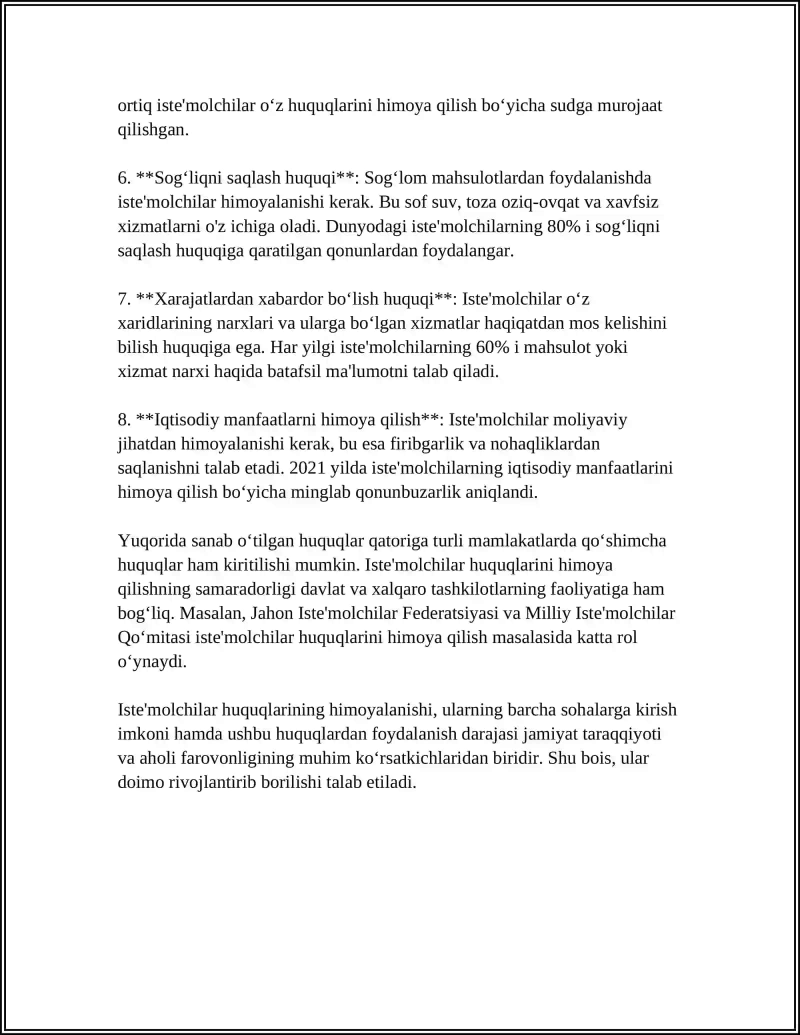 ISTE'MOLCHILAR HUQUQLARINING USTUNLIGI 4