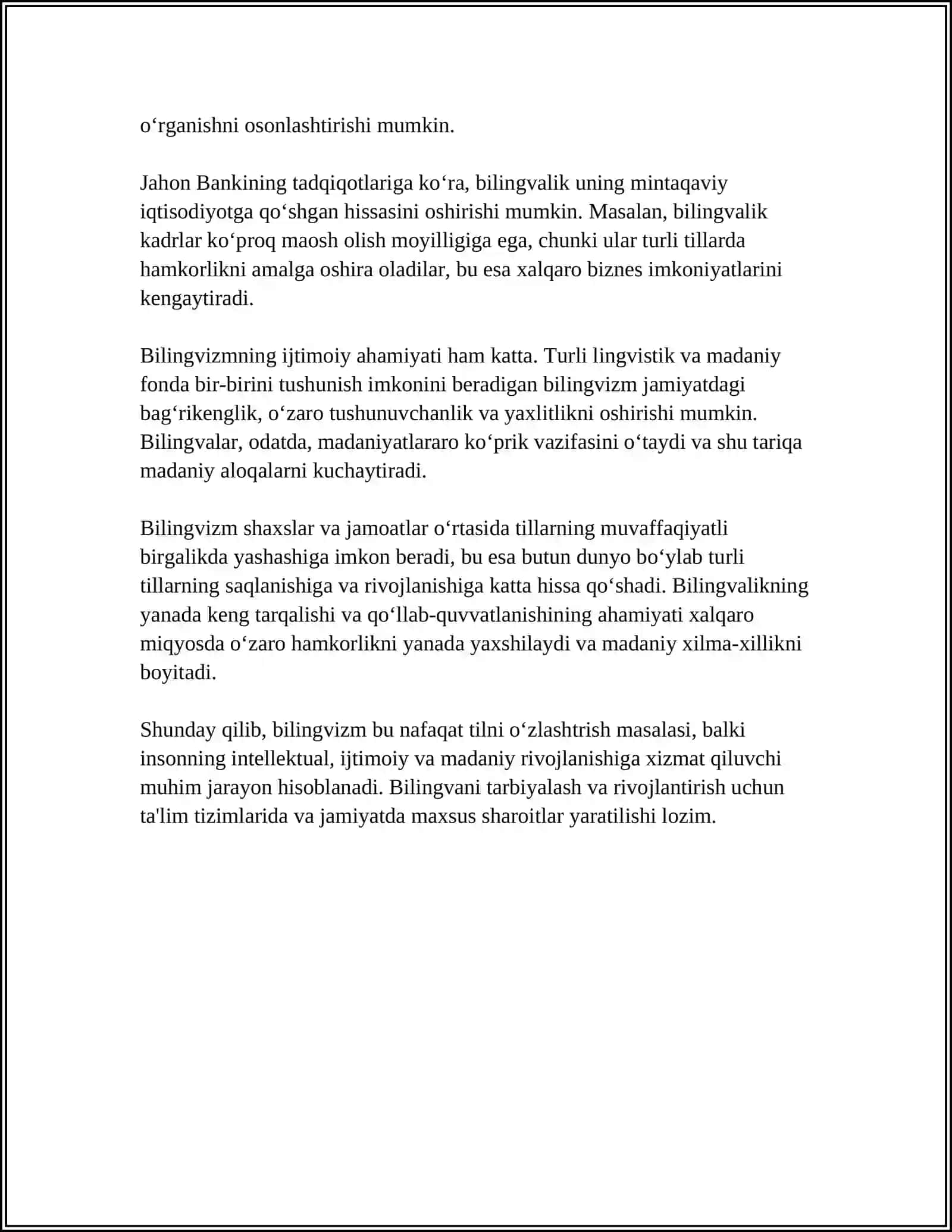 BILINGVIZM: UNING AHAMIYATI VA TURLARI 4