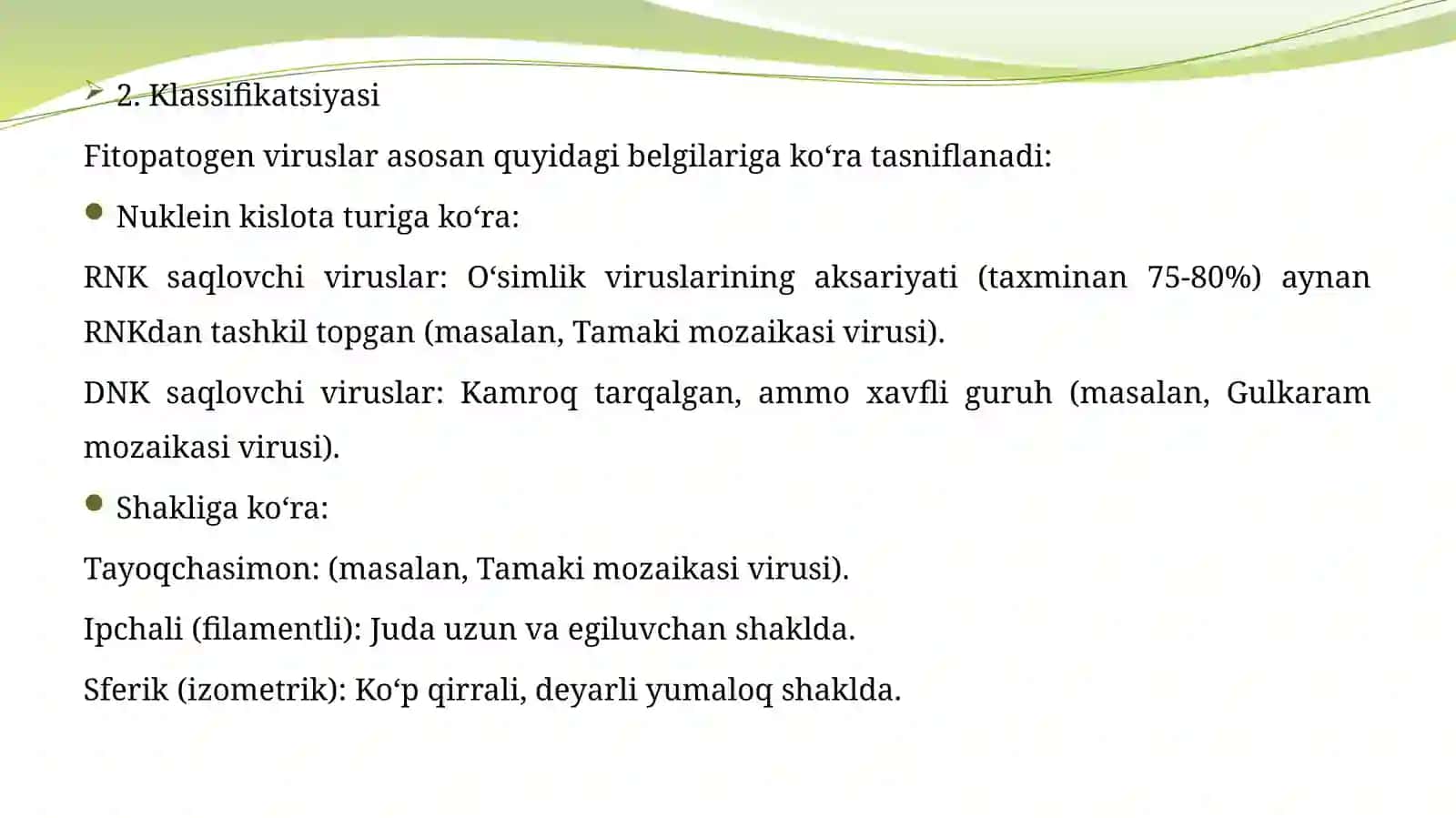 Fitopatogen viruslar va ularning xalq xo’jaligidagi ahamiyati 4
