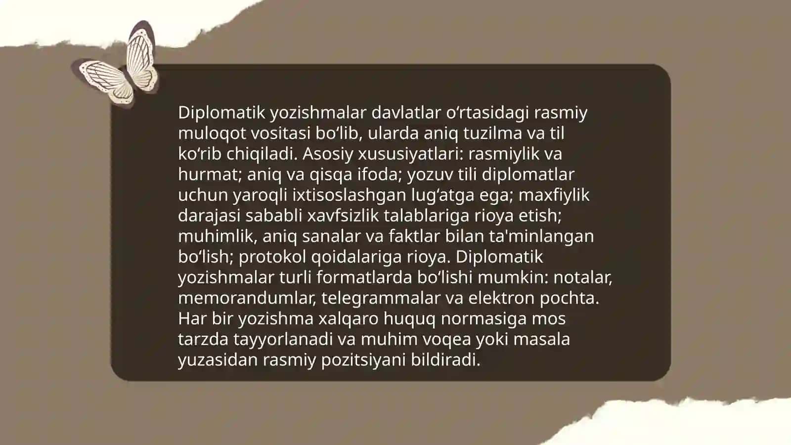 Tiplomatik va tijorat yozishmalari 4