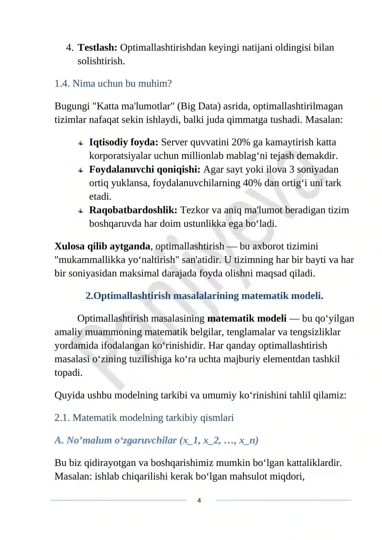 Axborot tizimlarida optimallashtirish masalalari 4