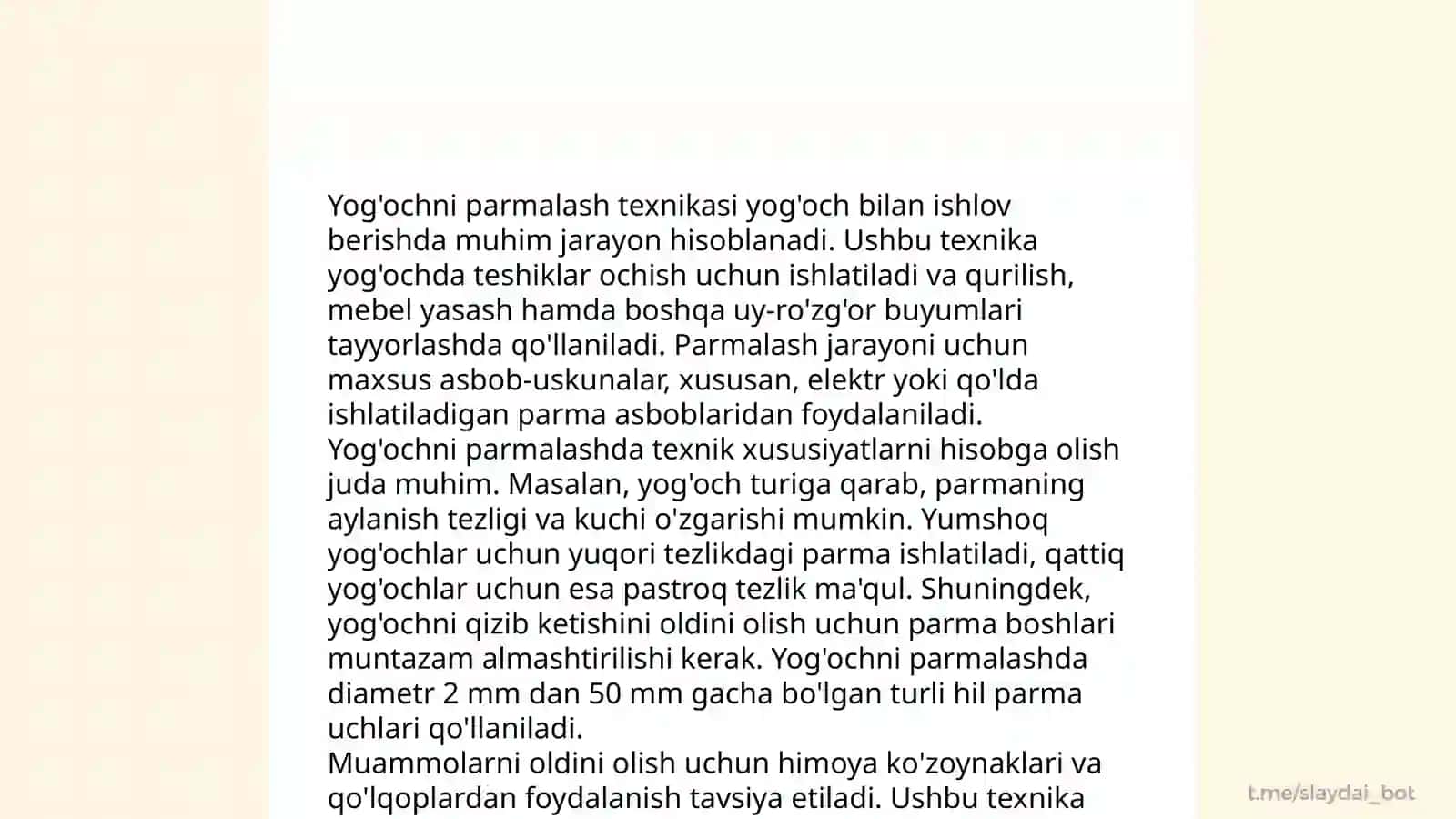 Yog'ochga ishlov berish 4