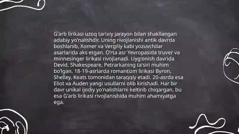 G'arb hamda sharq lirikasi 4