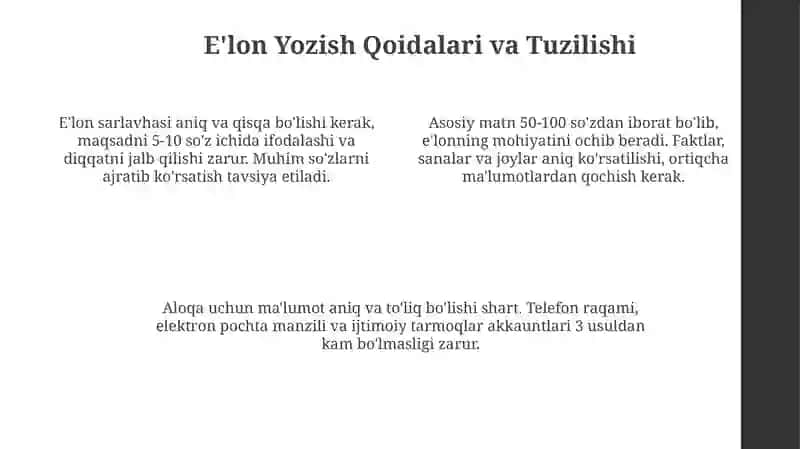 E'lonlar: Tushuncha, Turlari va Maqsadi 4