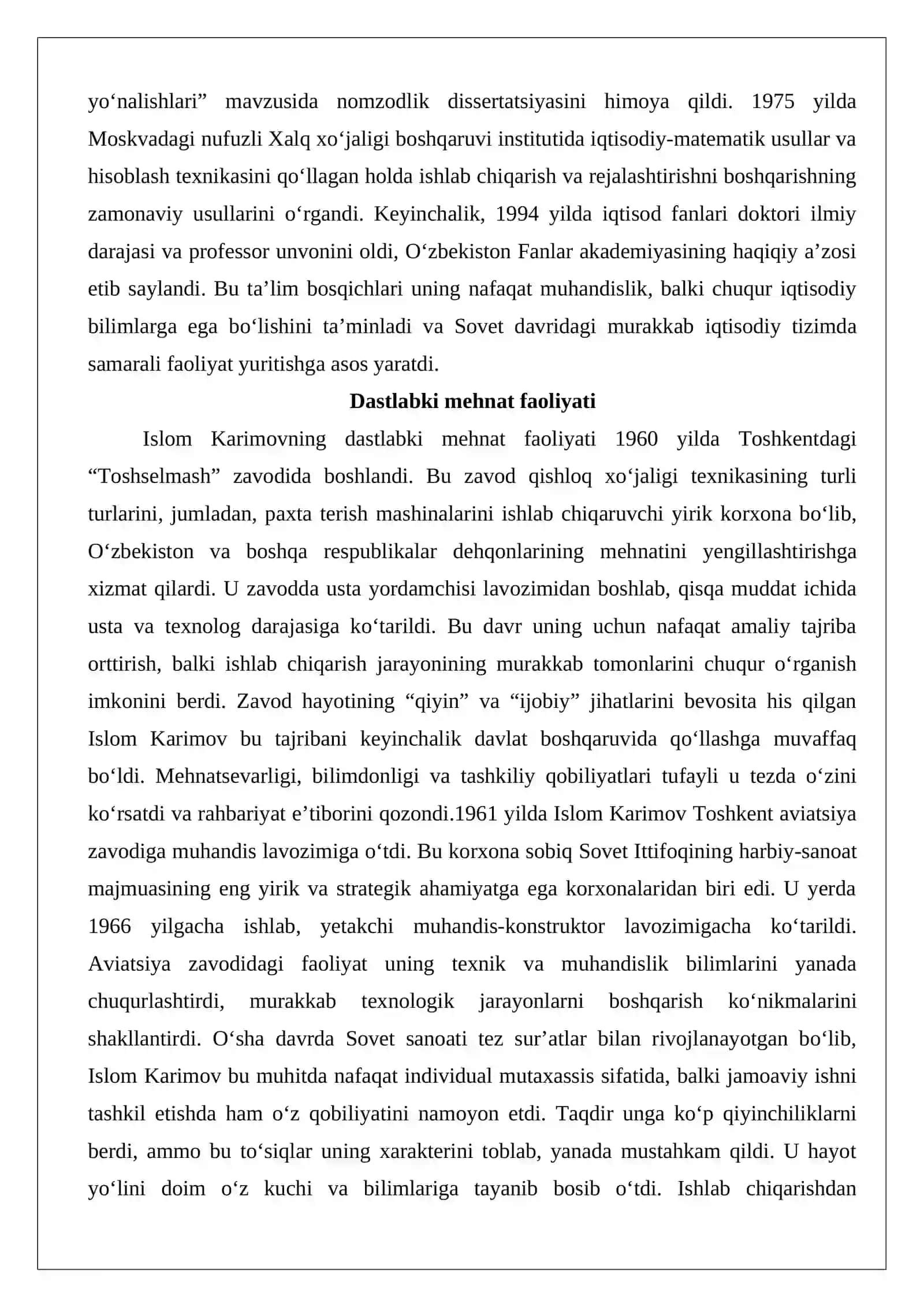 Islom Karimov – O‘zbekistonning Birinchi Prezidenti 4