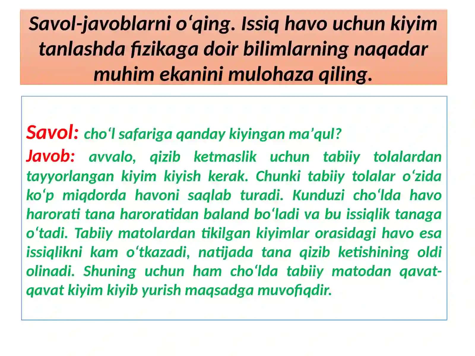 Matnga oid topshiriqlar ustida ishlash 4
