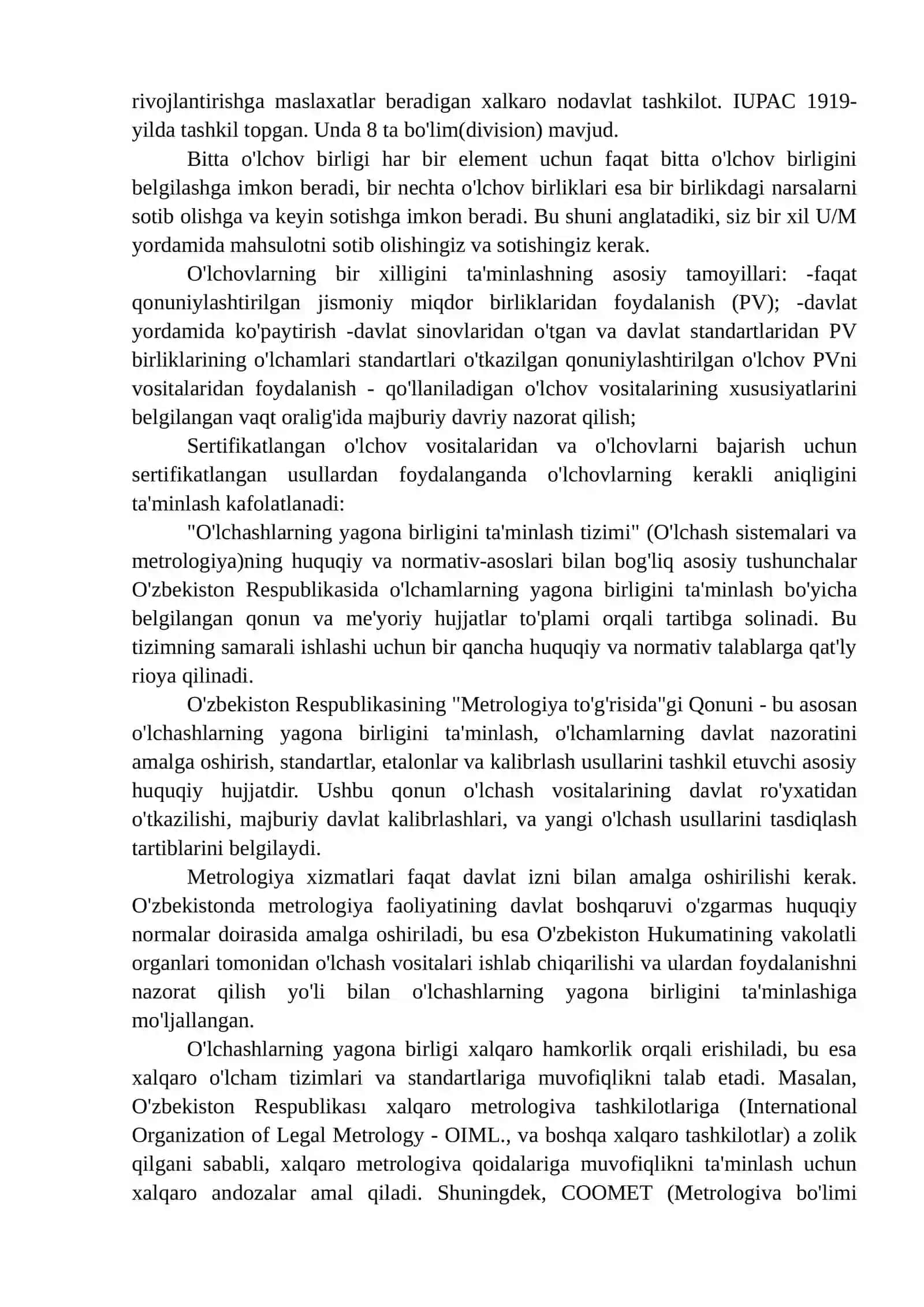 O’lchashlarning yagona birliligini ta'minlash tizimi 4