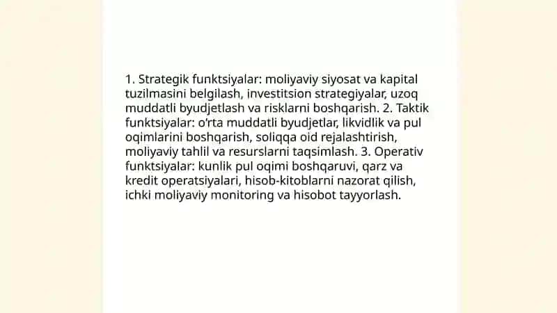 Moliyaviy boshqaruv funksiyasi va o'ziga xosligi 4