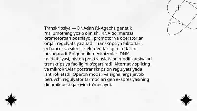 Biologik jarayonlar genetikasi 4