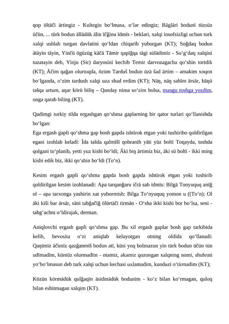 TOBE TARKIBI QO`SHMA GAPLAR 4