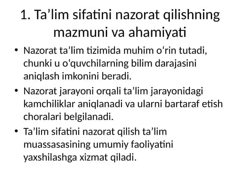 Ta'lim sifatini nazorat qilish va uning turlari 4