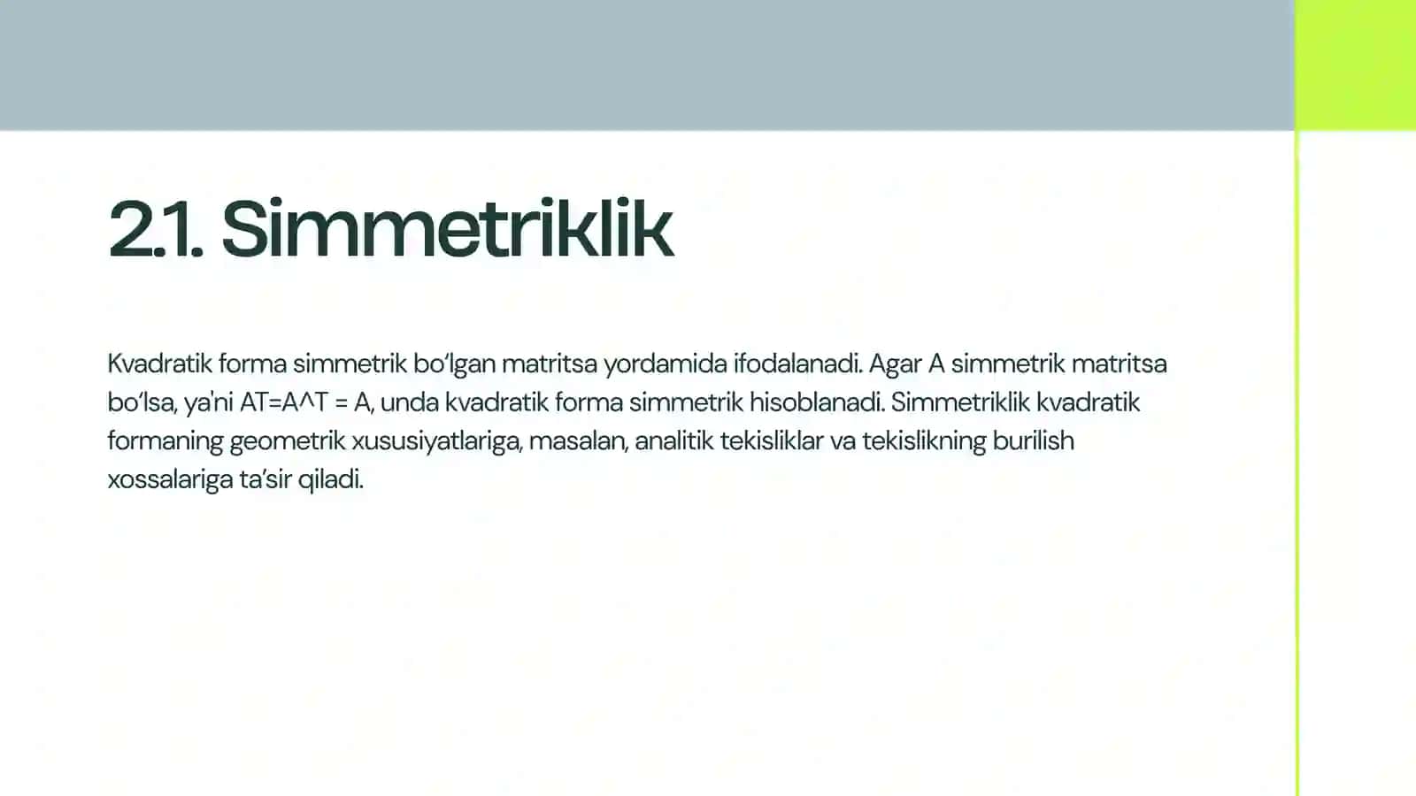 Kvadratik Formalar Haqida Ma'lumot 4