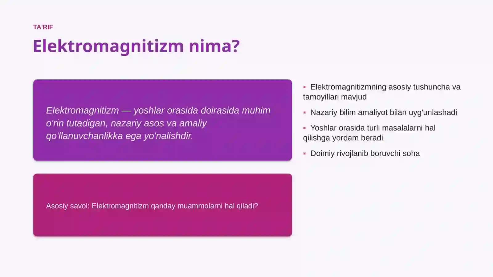 Elektromagnitizm Muammolari va Yechimlari 4