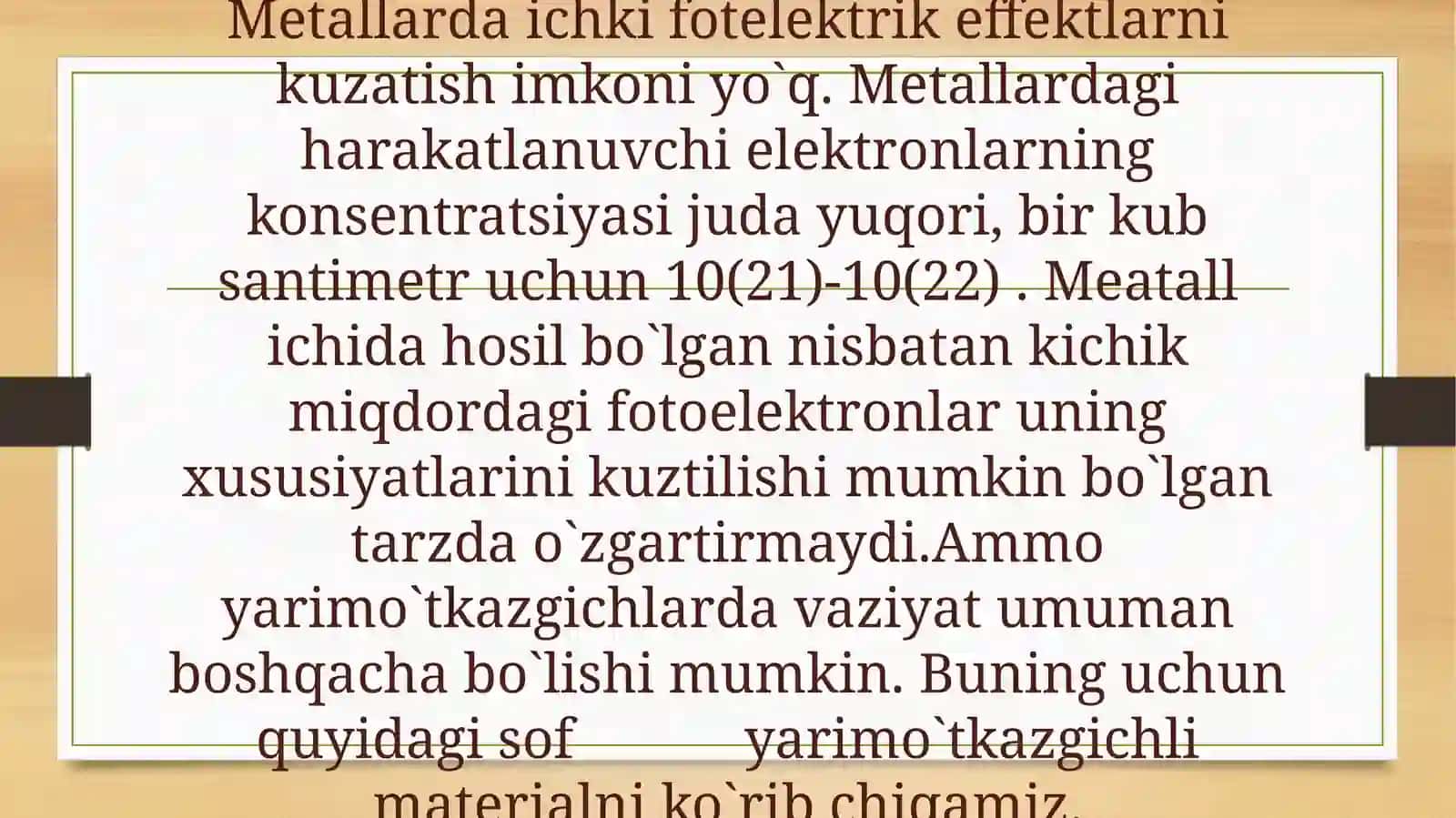 YARIMO`TKAZGICHLARDA FOTOELEKTIRIK HODISALAR 4
