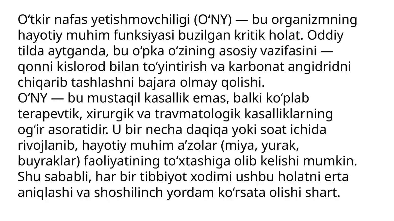 O‘tkir Nafas Yetishmovchiligi 4
