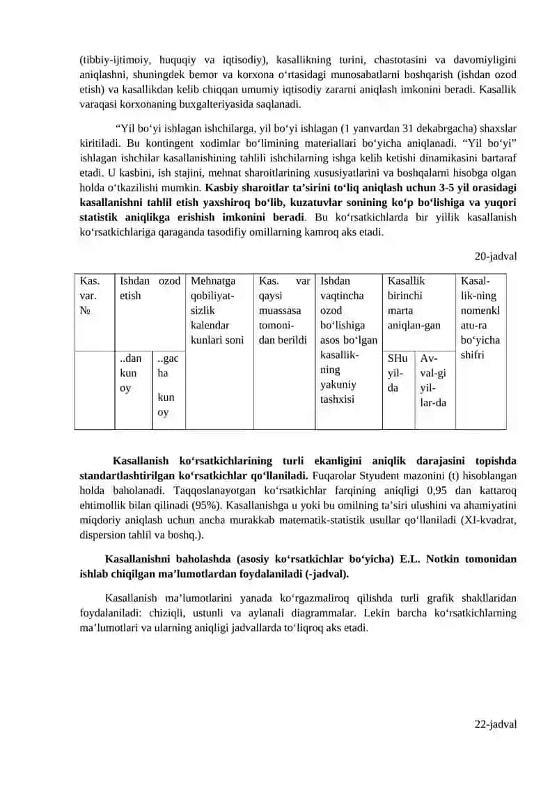 Umumiy kasallanishni kamaytirish, kasbdan zaharlanish va kasb kasalliklarining oldini olishga qaratilgan sog’lomlashtirish chora tadbirlari ishlab chiqish 4