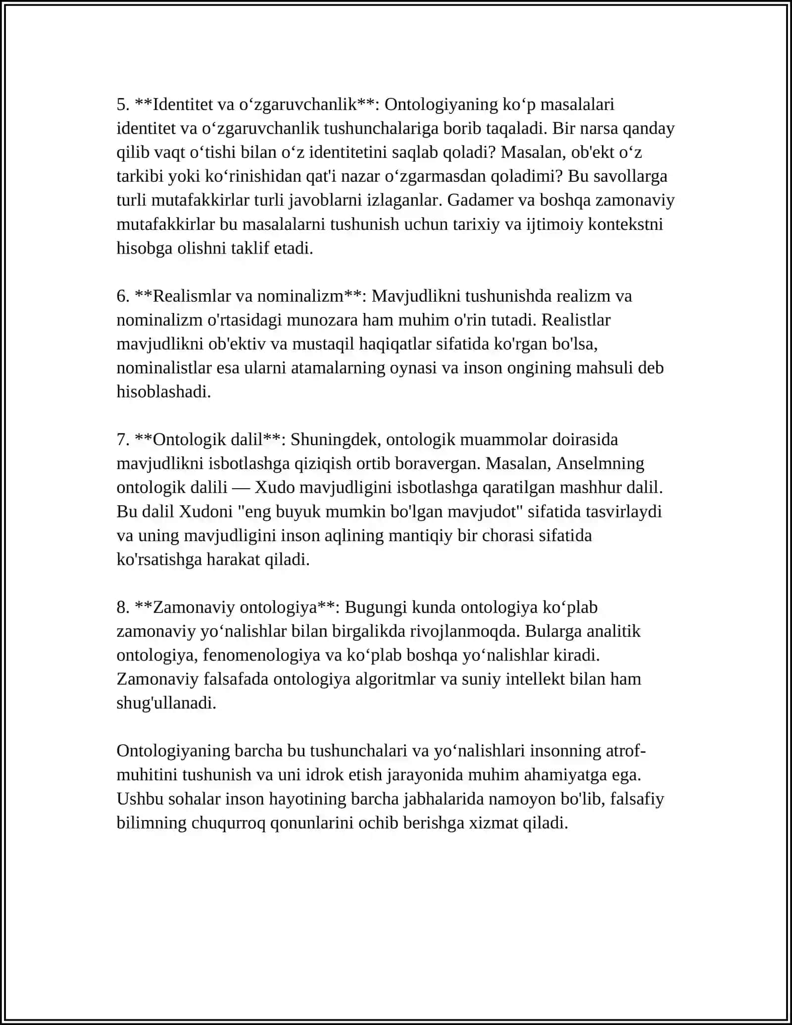 ONTOLOGIYA VA TABIAT FALSAFASI 4