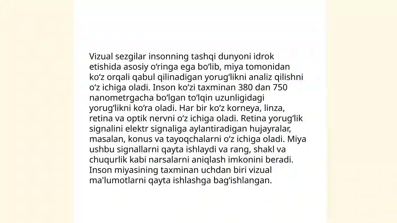 Sezgilarning tasnifi 4
