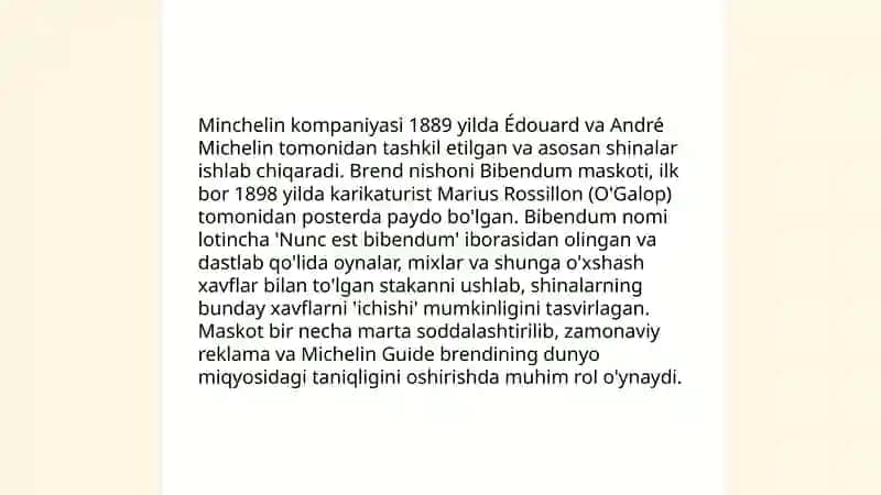 Minchelin kompaniyasi haqida 4
