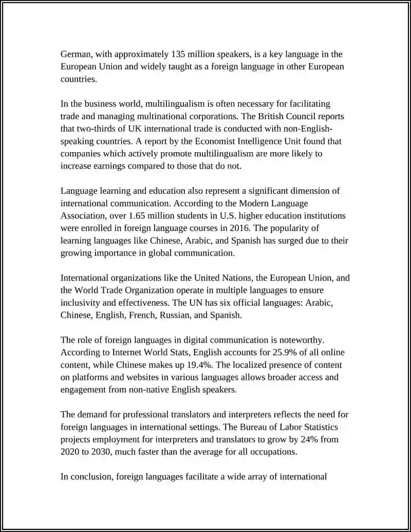 THE ROLE OF FOREIGN LANGUAGE 4