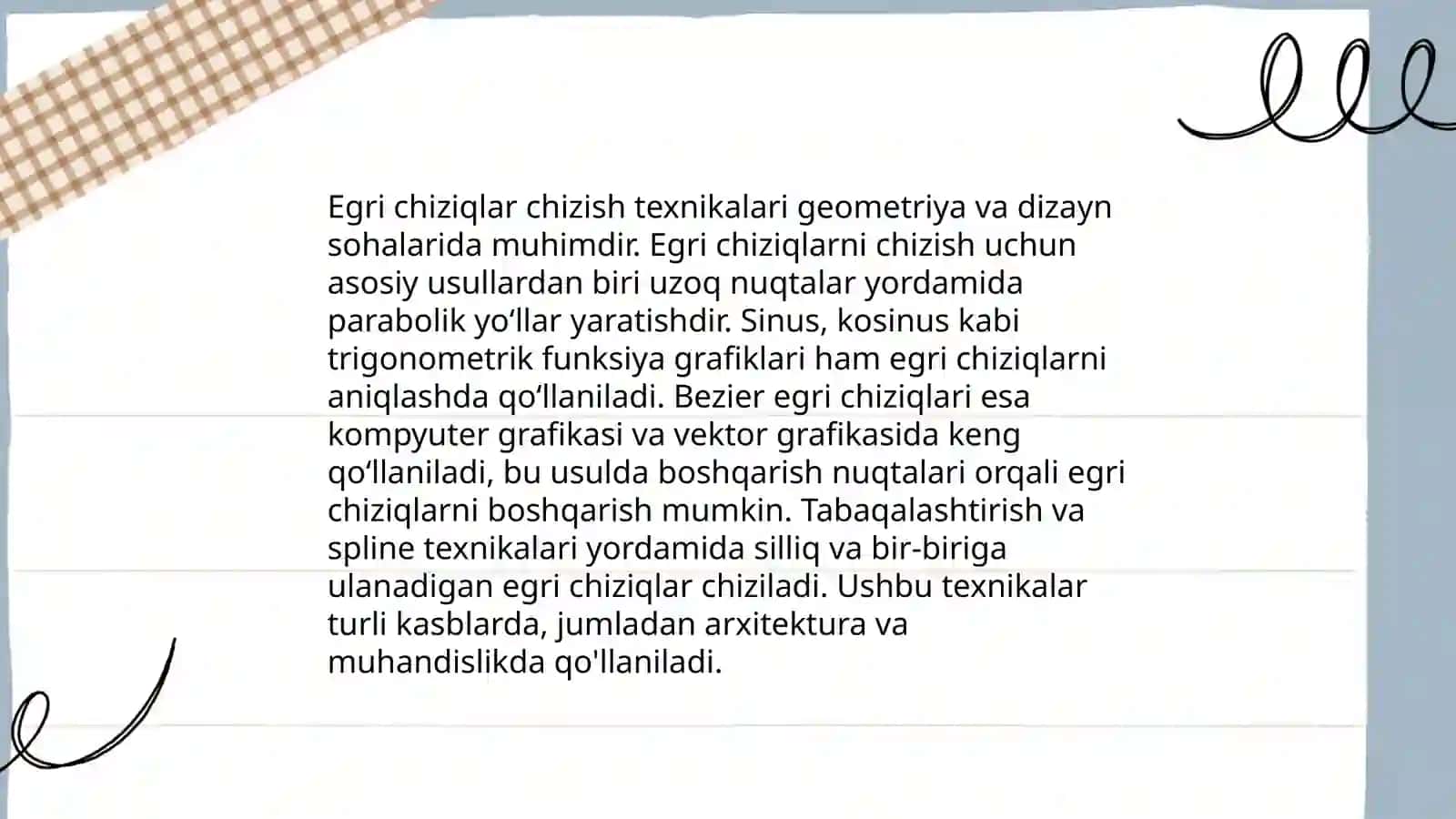 To'g'ri va Egri Chiziqlar Chizish 4