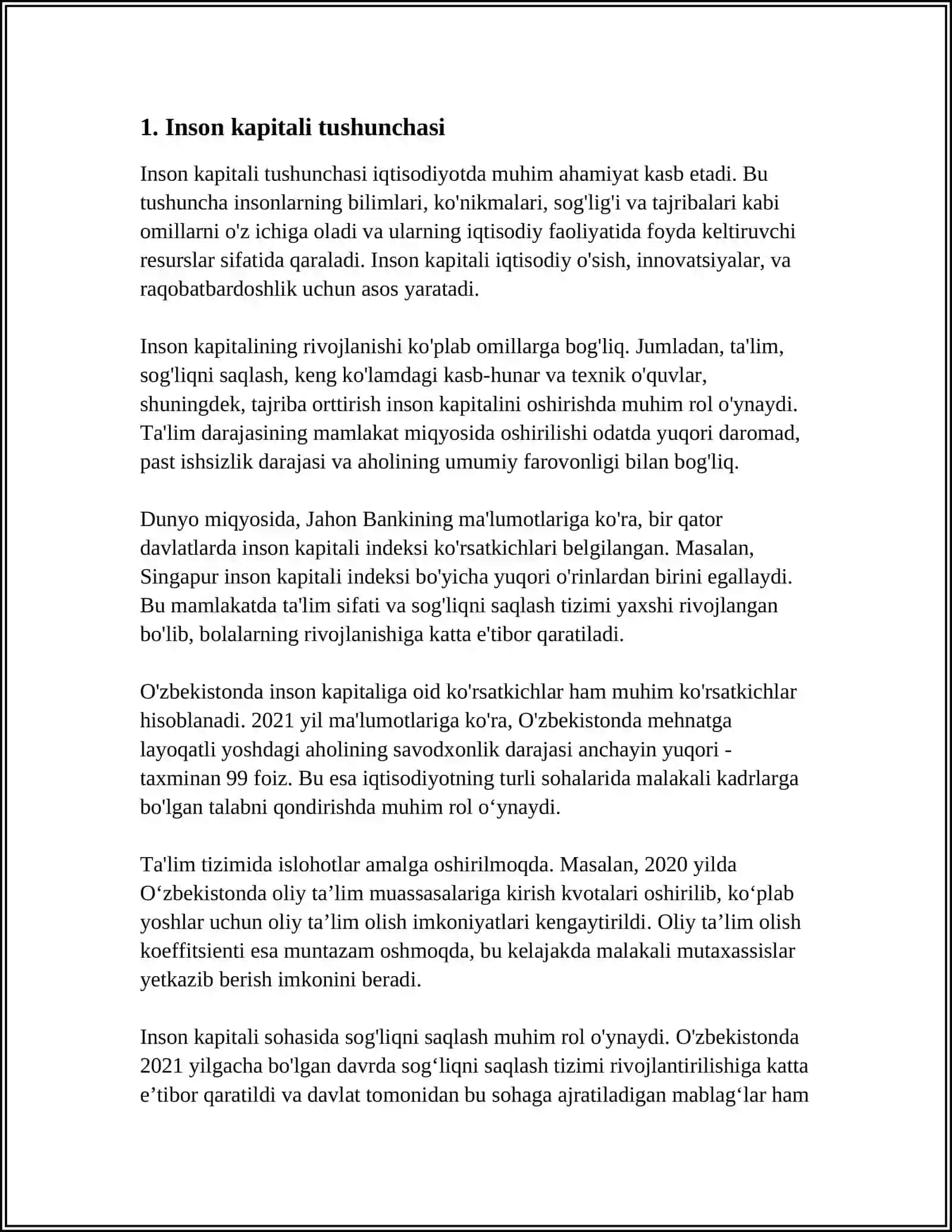 INSON KAPITALINI BOSHQARISH: ZAMONAVIY USULLAR VA YONDASHUVLAR 4