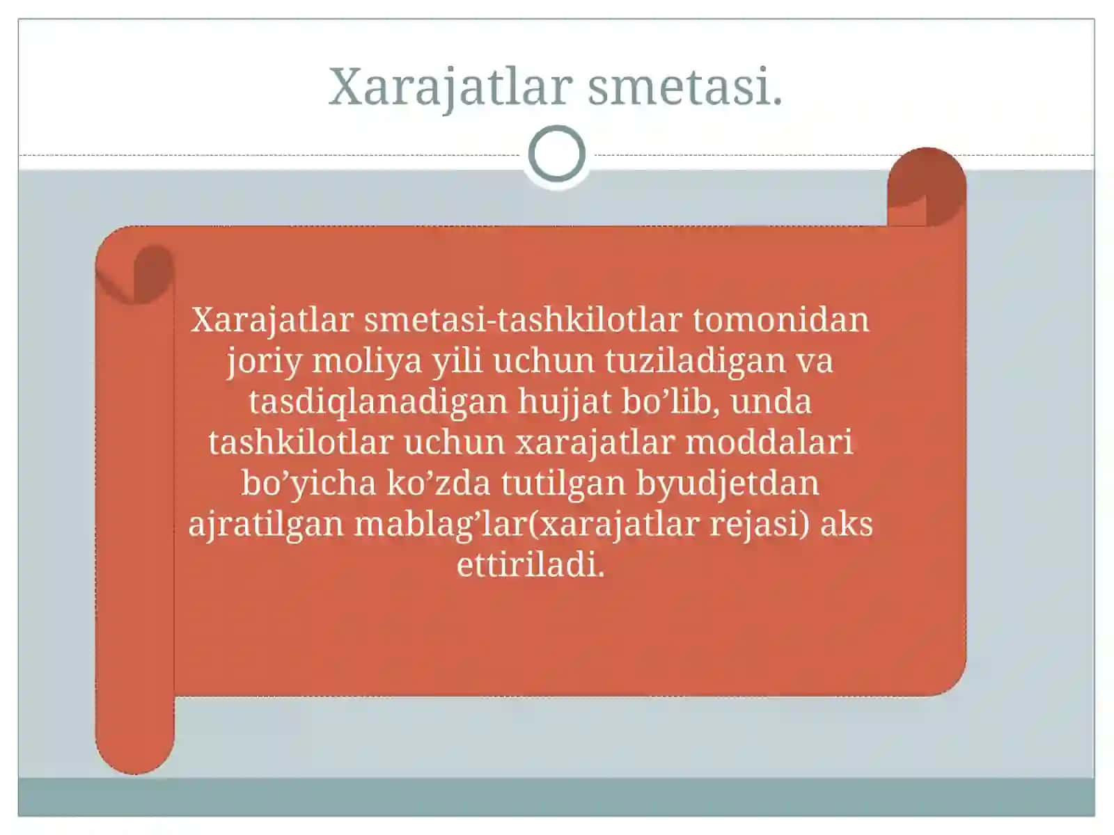Byudjet tashkilotlarida xarajatlar smetasi 4