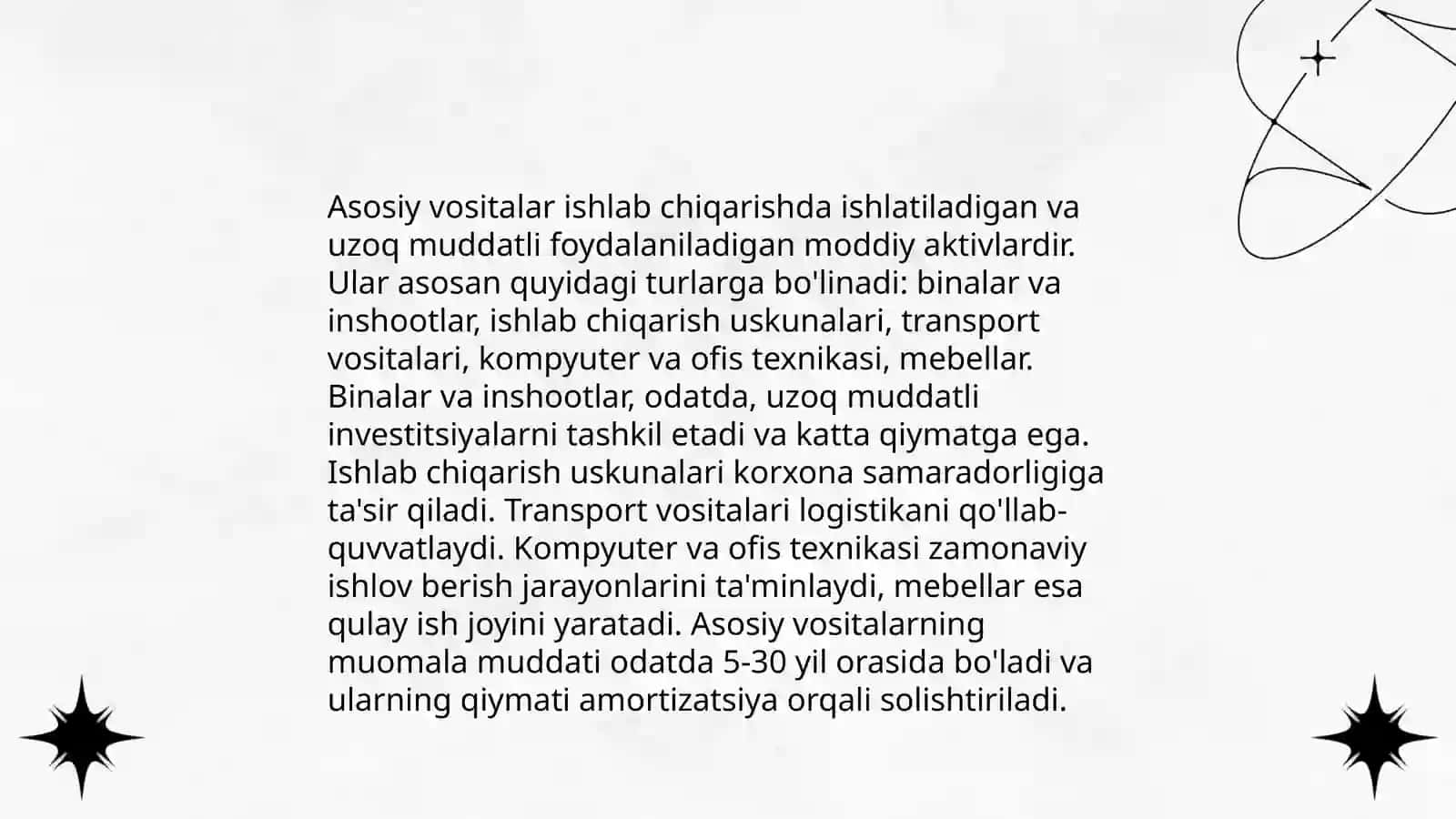 Asosiy vositalarni turkumlash va baholash 4