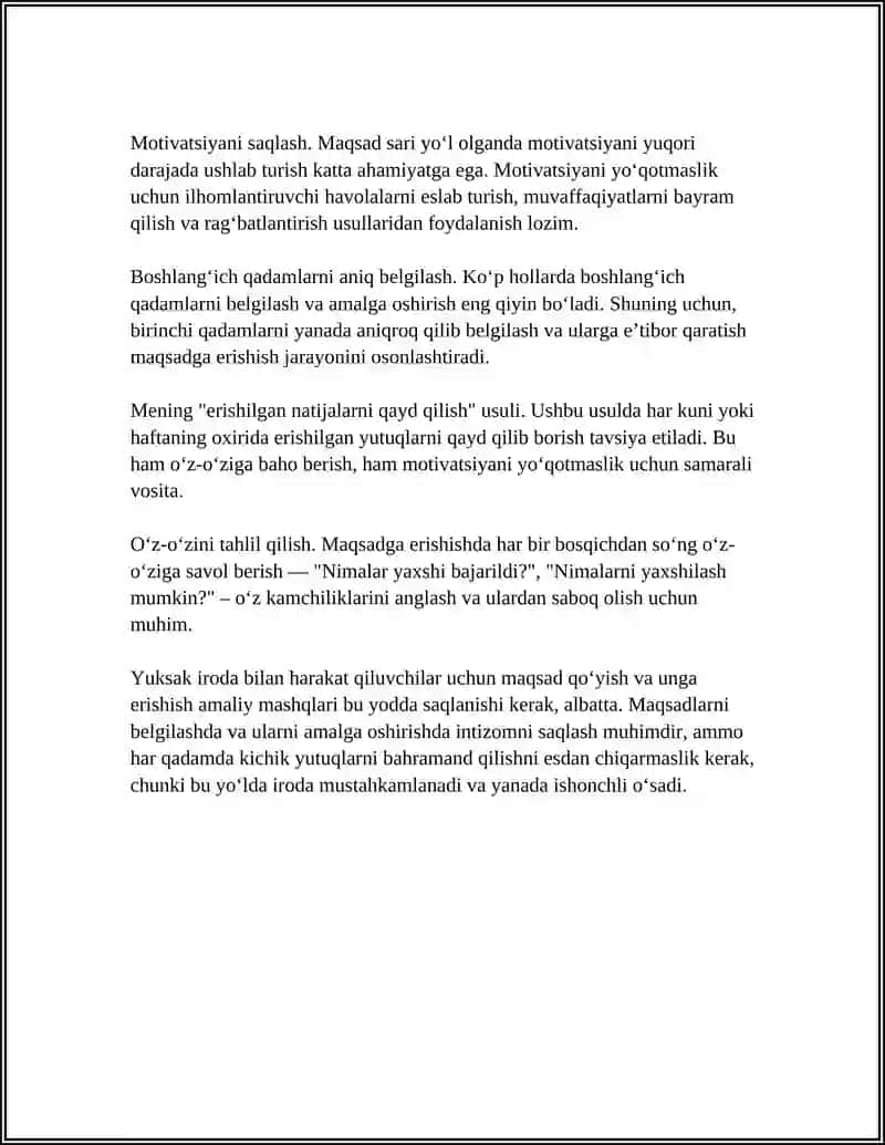 IRODA VA IRODANI MUSTAHKAMLOVCHI PSIXOLOGIK MASHG'ULOTLAR 4