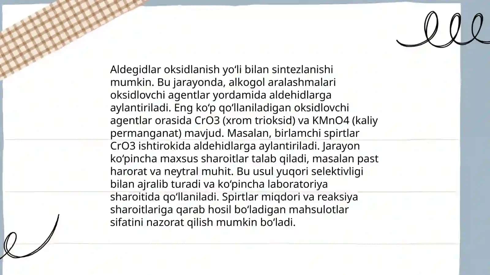 Aldegid va ketonlarning olinish usullari 4