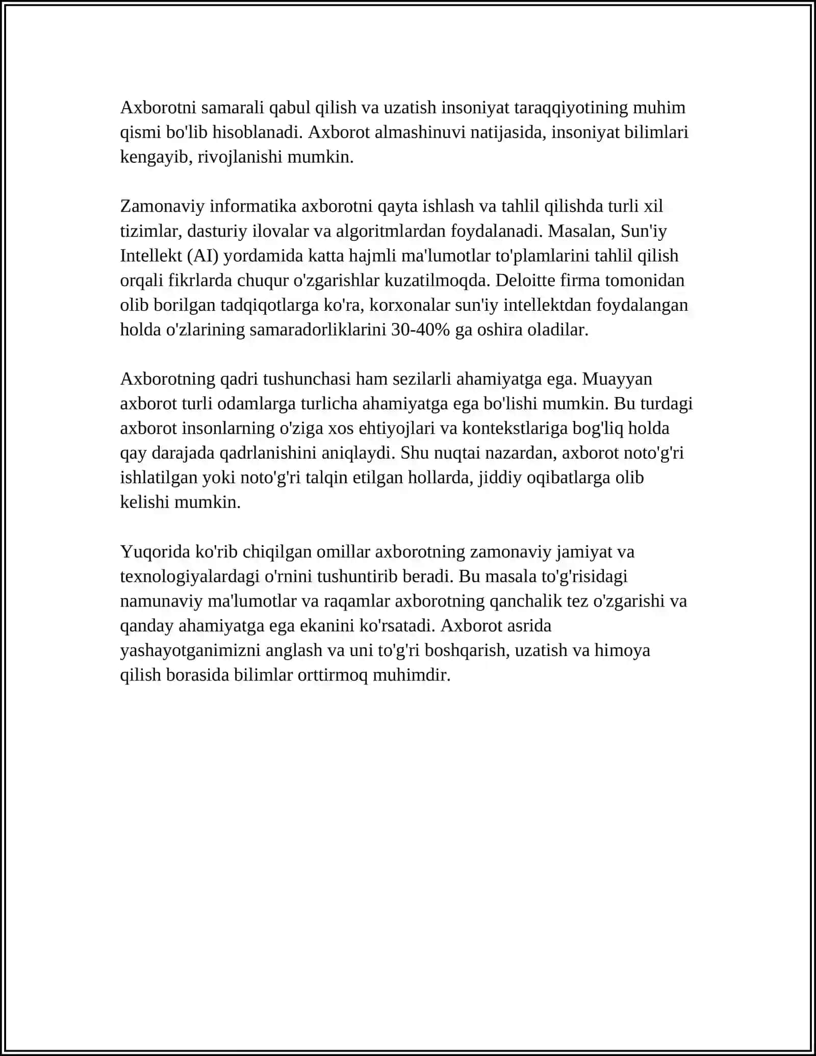 AXBOROT NMA VA UNING MANBALARI 4