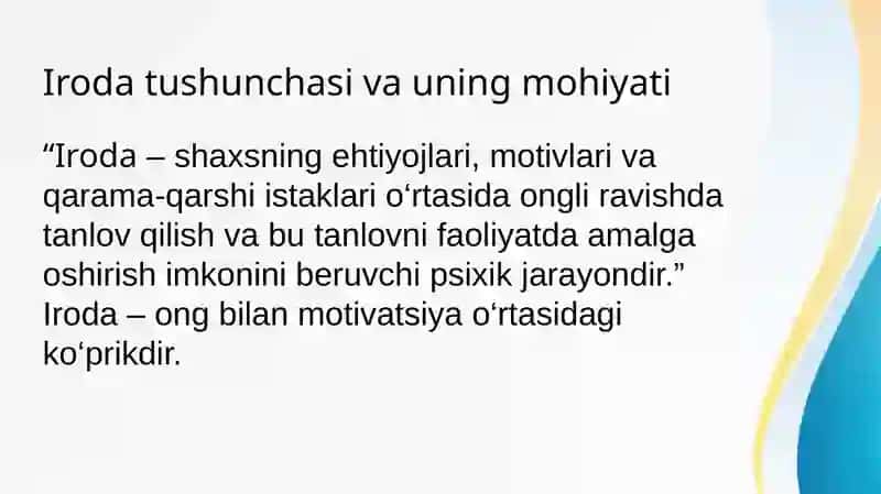 Shaxs va uning Irodaviy sohasi 4