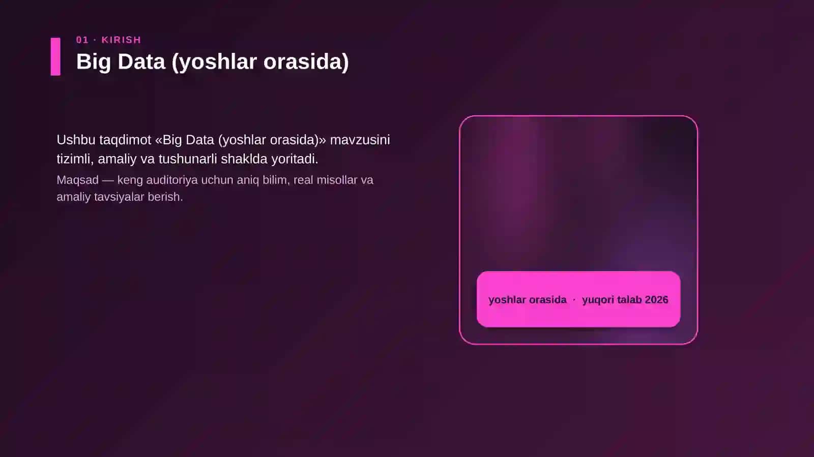 Big Data (yoshlar orasida) 4