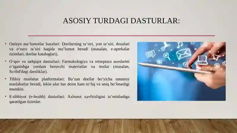 Internet tarmog‘ida farmakologiyaga oid dasturlar to‘g‘risida 4