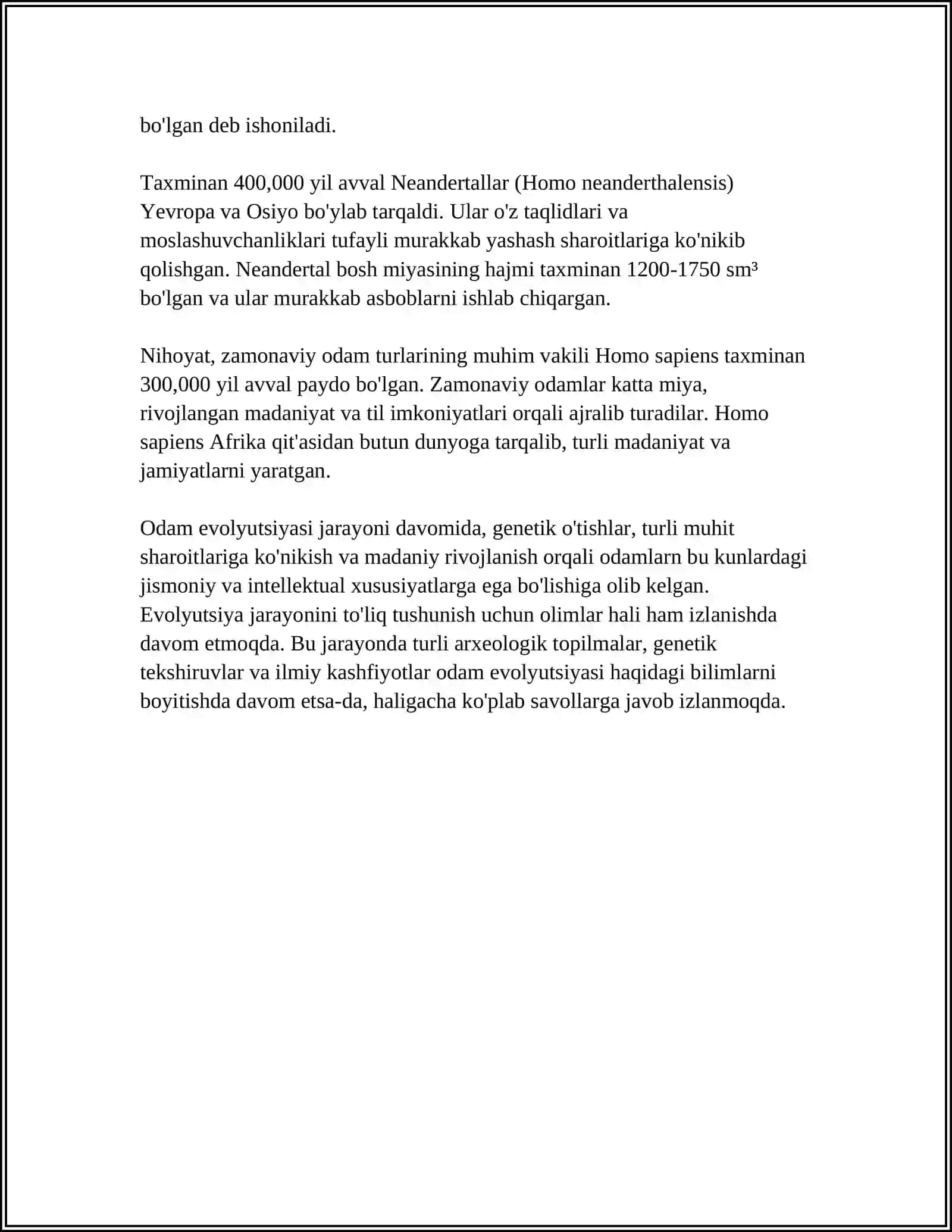 ODAM EVOLYUTSIYASI, DASTLABKI ODAMLAR 4