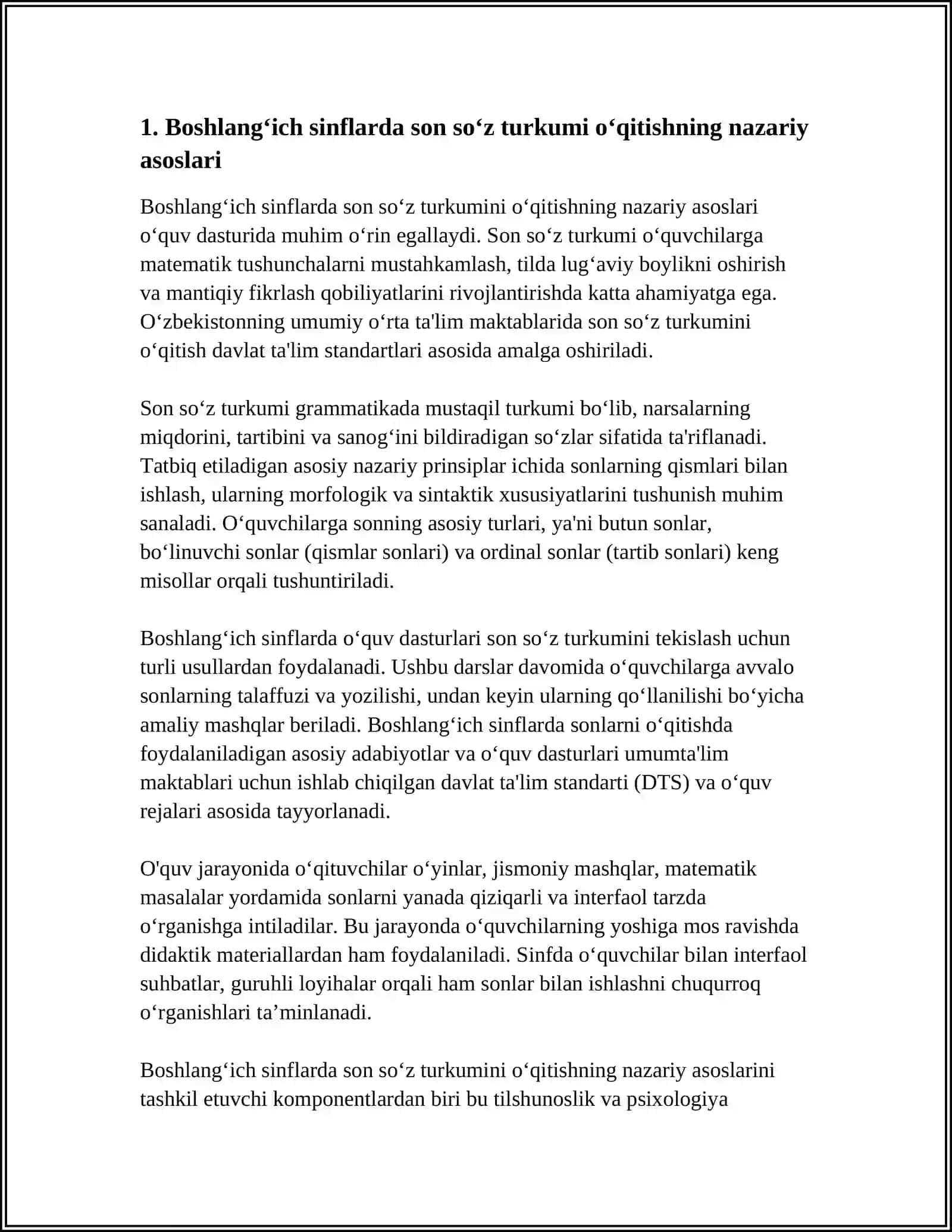 Boshlang‘ich sinflarda son so‘z turkumini o‘rganish uslubiyati 4