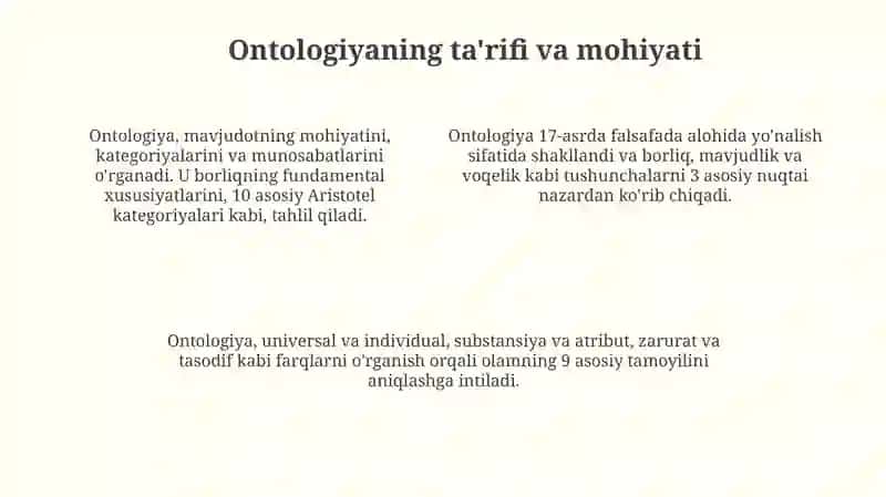 Borliq falsafasining Ontologiyasi 4