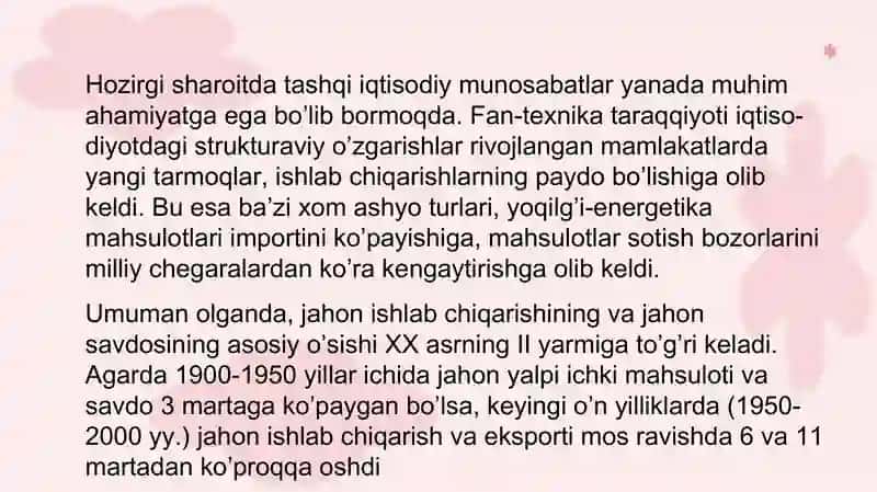 Jahon iqtisodiyotining rivojlanishida XIMning faoliyati va xususiyati 4