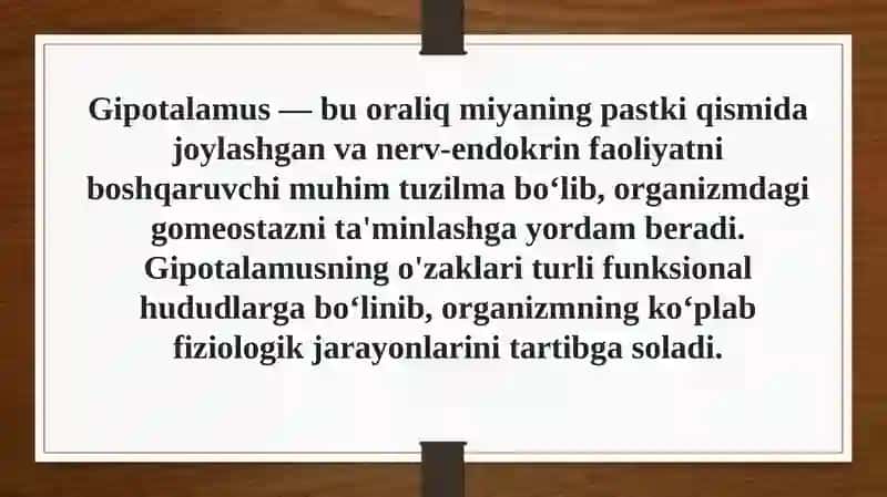 Gipotalamus o'zaklari va klinik ahamiyati 4