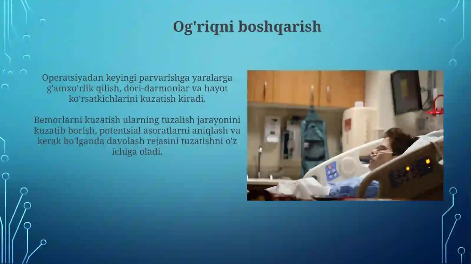Jarrohlik amaliyotidan keyingi bemorlarni parvarishi va ularning nazorati 4