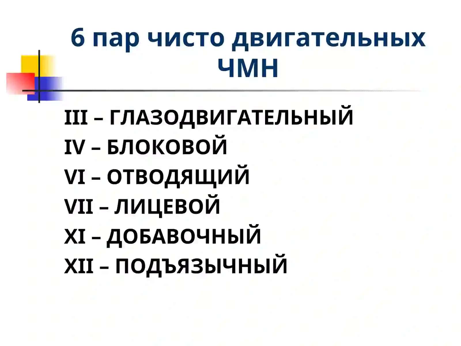 Черепно – мозговые нервы 4