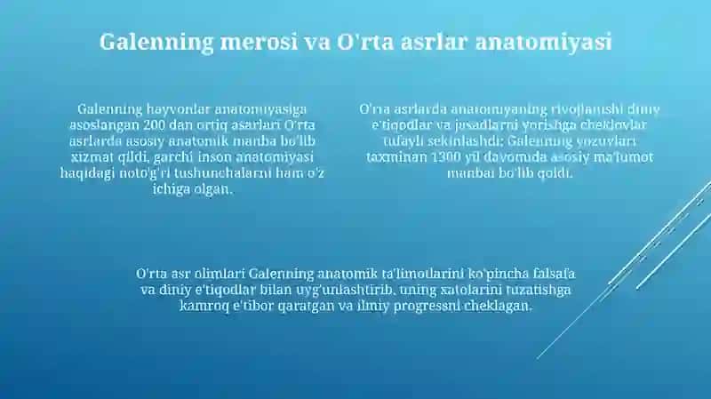 Anatomiya fanining rivojlanish tarixi 4