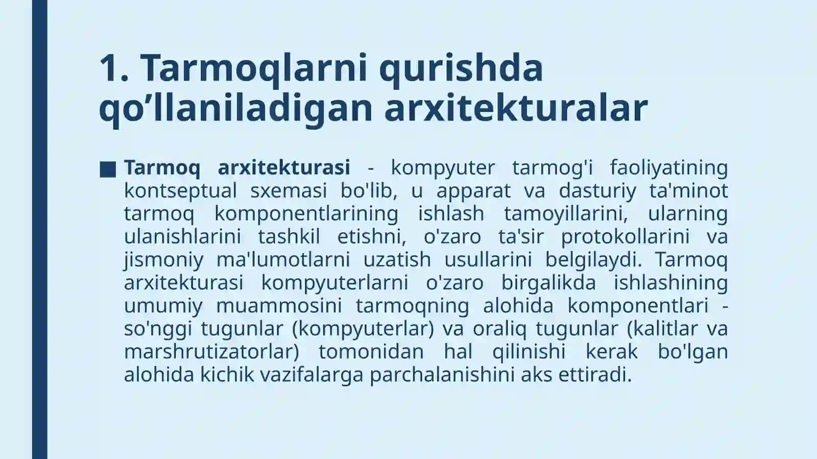 Tarmoq arxitekturalari 4
