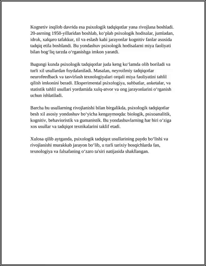 PSIXOLOGIK TADQIQOT USULLARINING TARIXI 4