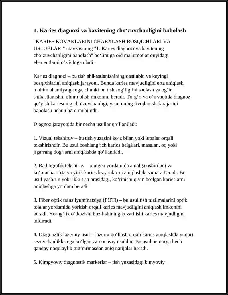 KARIES KOVAKLARINI CHARXLASH BOSQICHLARI VA USLUBLARI 4